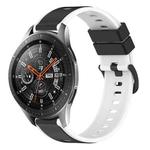 For Samsung Galaxy Watch 46mm 22mm Two-Color Silicone Watch Band(Black+White)