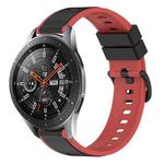 For Samsung Galaxy Watch 46mm 22mm Two-Color Silicone Watch Band(Black+Red)