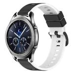 For Samsung Gear S3 Classic 22mm Two-Color Silicone Watch Band(Black+White)
