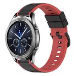 For Samsung Gear S3 Classic 22mm Two-Color Silicone Watch Band(Black+Red)