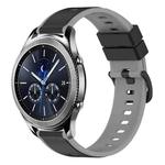For Samsung Gear S3 Classic 22mm Two-Color Silicone Watch Band(Black+Grey)