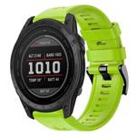 For Garmin Tactix 7 Metal Buckle Solid Color Silicone Watch Band(Green)