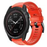 For Garmin Tactix 7 Pro Metal Buckle Solid Color Silicone Watch Band(Red)