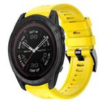 For Garmin Tactix 7 Pro Metal Buckle Solid Color Silicone Watch Band(Yellow)