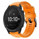 For Garmin Tactix Delta Metal Buckle Solid Color Silicone Watch Band(Orange)