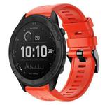 For Garmin Tactix Delta Metal Buckle Solid Color Silicone Watch Band(Red)