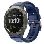 For Garmin Enduro Metal Buckle Solid Color Silicone Watch Band(Navy Blue)