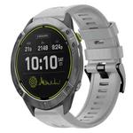 For Garmin Enduro Metal Buckle Solid Color Silicone Watch Band(Grey)