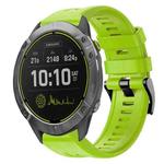 For Garmin Enduro Metal Buckle Solid Color Silicone Watch Band(Green)