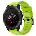 For Garmin Fenix 5X Plus Metal Buckle Solid Color Silicone Watch Band(Green)