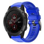 For Garmin Fenix 5X Plus Metal Buckle Solid Color Silicone Watch Band(Skyblue)