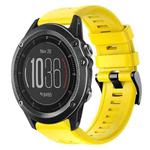 For Garmin Fenix 3 Metal Buckle Solid Color Silicone Watch Band(Yellow)