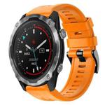 For Garmin Descent MK 2 Metal Buckle Solid Color Silicone Watch Band(Orange)