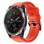 For Garmin Descent MK 2 Metal Buckle Solid Color Silicone Watch Band(Red)