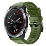 For Garmin Descent MK 2 Metal Buckle Solid Color Silicone Watch Band(Army Green)