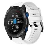 For Garmin Descent MK 2i Metal Buckle Solid Color Silicone Watch Band(White)