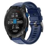 For Garmin Descent MK 2i Metal Buckle Solid Color Silicone Watch Band(Navy Blue)