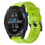 For Garmin Descent MK 2i Metal Buckle Solid Color Silicone Watch Band(Green)