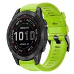 For Garmin Fenix 7 Metal Buckle Solid Color Silicone Watch Band(Green)