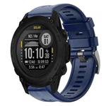 For Garmin Descent G1 Metal Buckle Solid Color Silicone Watch Band(Midnight Blue)