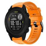 For Garmin Descent G1 Metal Buckle Solid Color Silicone Watch Band(Orange)