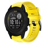 For Garmin Descent G1 Metal Buckle Solid Color Silicone Watch Band(Yellow)