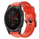 For Garmin EPIX Gen 2 Metal Buckle Solid Color Silicone Watch Band(Red)