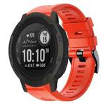 For Garmin Instinct 2 Metal Buckle Solid Color Silicone Watch Band(Red)