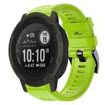 For Garmin Instinct 2 Metal Buckle Solid Color Silicone Watch Band(Green)