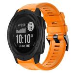 For  Garmin Instinct Metal Buckle Solid Color Silicone Watch Band(Orange)