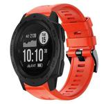 For  Garmin Instinct Metal Buckle Solid Color Silicone Watch Band(Red)