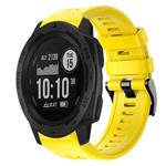 For  Garmin Instinct Metal Buckle Solid Color Silicone Watch Band(Yellow)