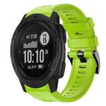 For  Garmin Instinct Metal Buckle Solid Color Silicone Watch Band(Green)