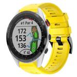 For Garmin Approach S62 Metal Buckle Solid Color Silicone Watch Band(Yellow)