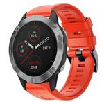 For Garmin Fenix 6 GPS Metal Buckle Solid Color Silicone Watch Band(Red)