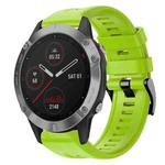 For Garmin Fenix 6 GPS Metal Buckle Solid Color Silicone Watch Band(Green)