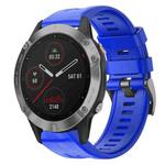 For Garmin Fenix 6 GPS Metal Buckle Solid Color Silicone Watch Band(Sky Blue)