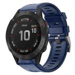 For Garmin Fenix 6 Pro GPS Metal Buckle Solid Color Silicone Watch Band(Midnight Blue)