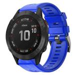 For Garmin Fenix 6 Pro GPS Metal Buckle Solid Color Silicone Watch Band(Sky Blue)