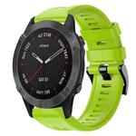 For Garmin Fenix 6 Sapphire GPS Metal Buckle Solid Color Silicone Watch Band(Green)