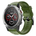 For Garmin Quatix 5 Metal Buckle Solid Color Silicone Watch Band(Army Green)