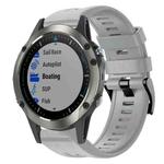 For Garmin Quatix 5 Sapphire Metal Buckle Solid Color Silicone Watch Band(Grey)