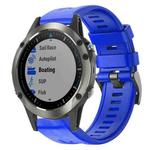 For Garmin Quatix 5 Sapphire Metal Buckle Solid Color Silicone Watch Band(Sky Blue)