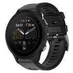 For Garmin Forerunner 955 Metal Buckle Solid Color Silicone Watch Band(Black)