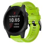 For Garmin Forerunner 945 Metal Buckle Solid Color Silicone Watch Band(Green)