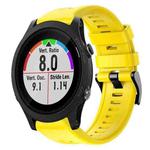 For Garmin Forerunner 935 Metal Buckle Solid Color Silicone Watch Band(Yellow)