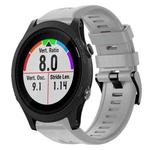 For Garmin Forerunner 935 Metal Buckle Solid Color Silicone Watch Band(Grey)