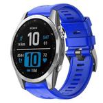 For Garmin Fenix 7S Metal Buckle Solid Color Silicone Watch Band(Skyblue)