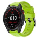 For Garmin Fenix 7S Solar Metal Buckle Solid Color Silicone Watch Band(Green)
