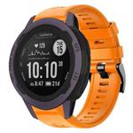 For Garmin Instinct 2S Metal Buckle Solid Color Silicone Watch Band(Orange)